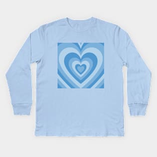 blue retro heart Kids Long Sleeve T-Shirt